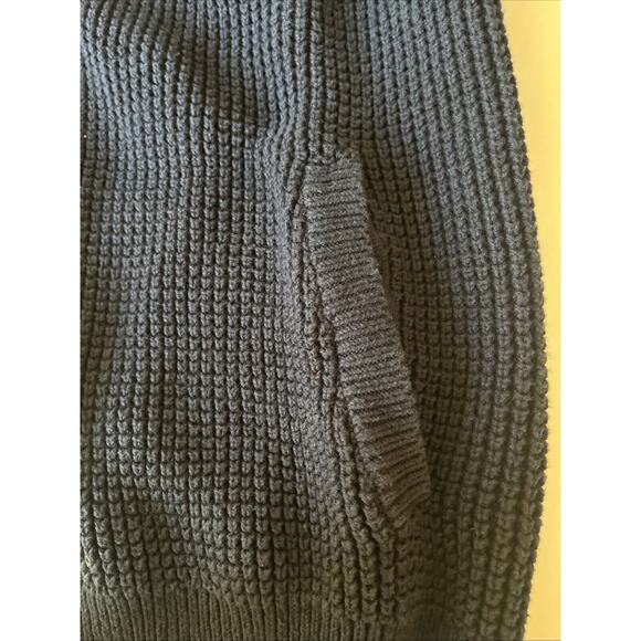 LL Bean Men's‎ Waffle Knit Full Zip Organic Cotton Sz XL Grandpa Navy Blue - Picture 11 of 13